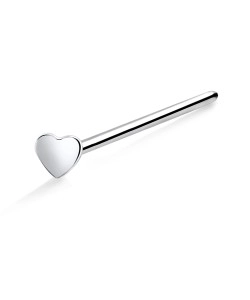 Heart Silver Straight Nose Stud NSKA-140s